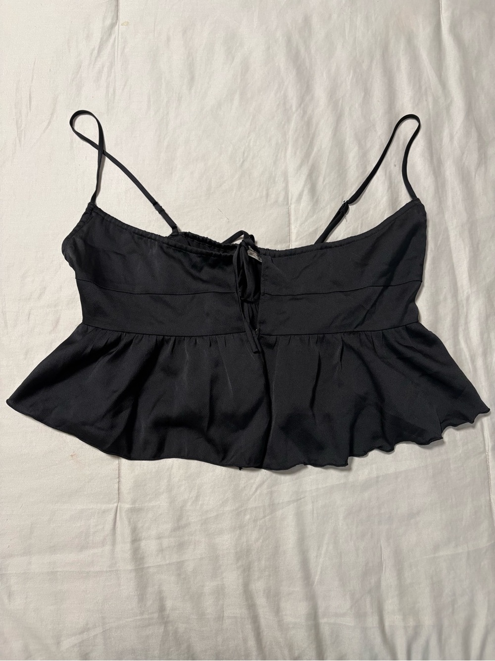 Free People Black Peplum Crop Top
